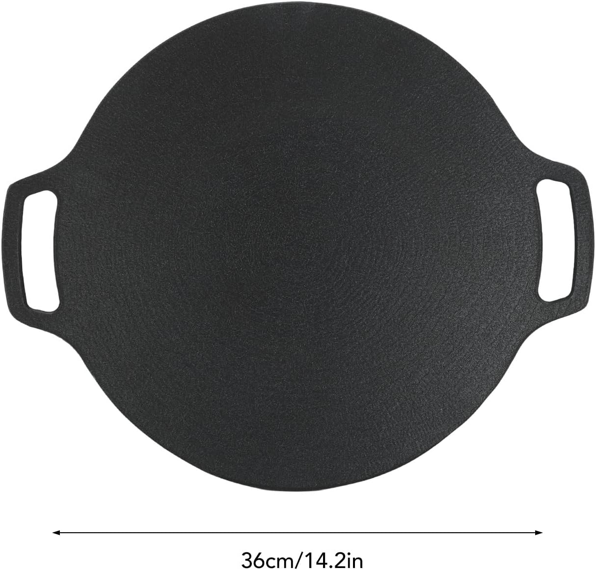 VBESTLIFE Korean Grill Pan, Double Handle Non Stick 6 Layer Coating Aluminum Alloy Gas Cooker Round BBQ Griddle for Outdoor Camping