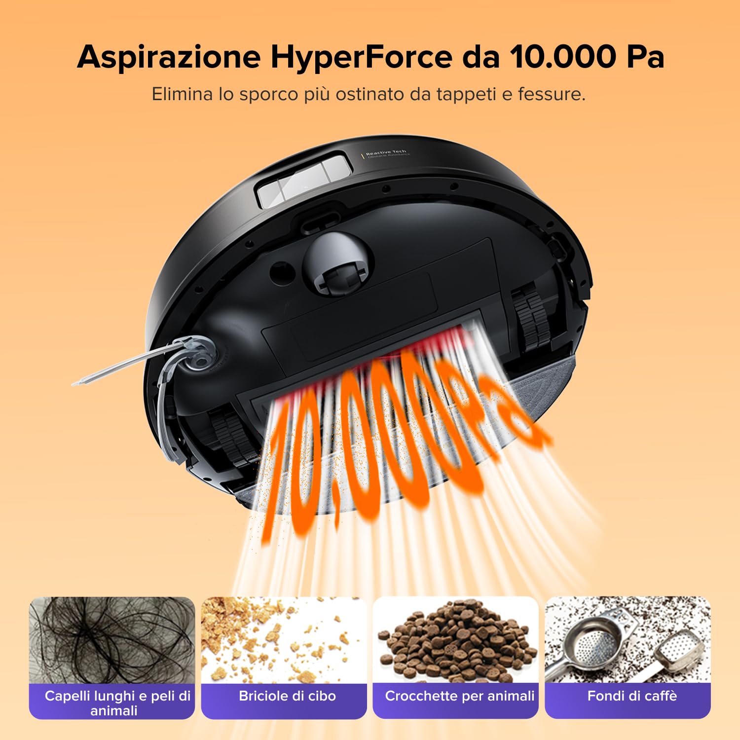 roborock Q10 S5+ Set Robot Aspirapolvere con Stazione, 10.000Pa, Panno Sollevabile, Pulizia VibraRise 2.0(3000 volte/min), Anti-groviglio, Evitamento degli Ostacoli, Strategie dei Tappeti, APP, Nero