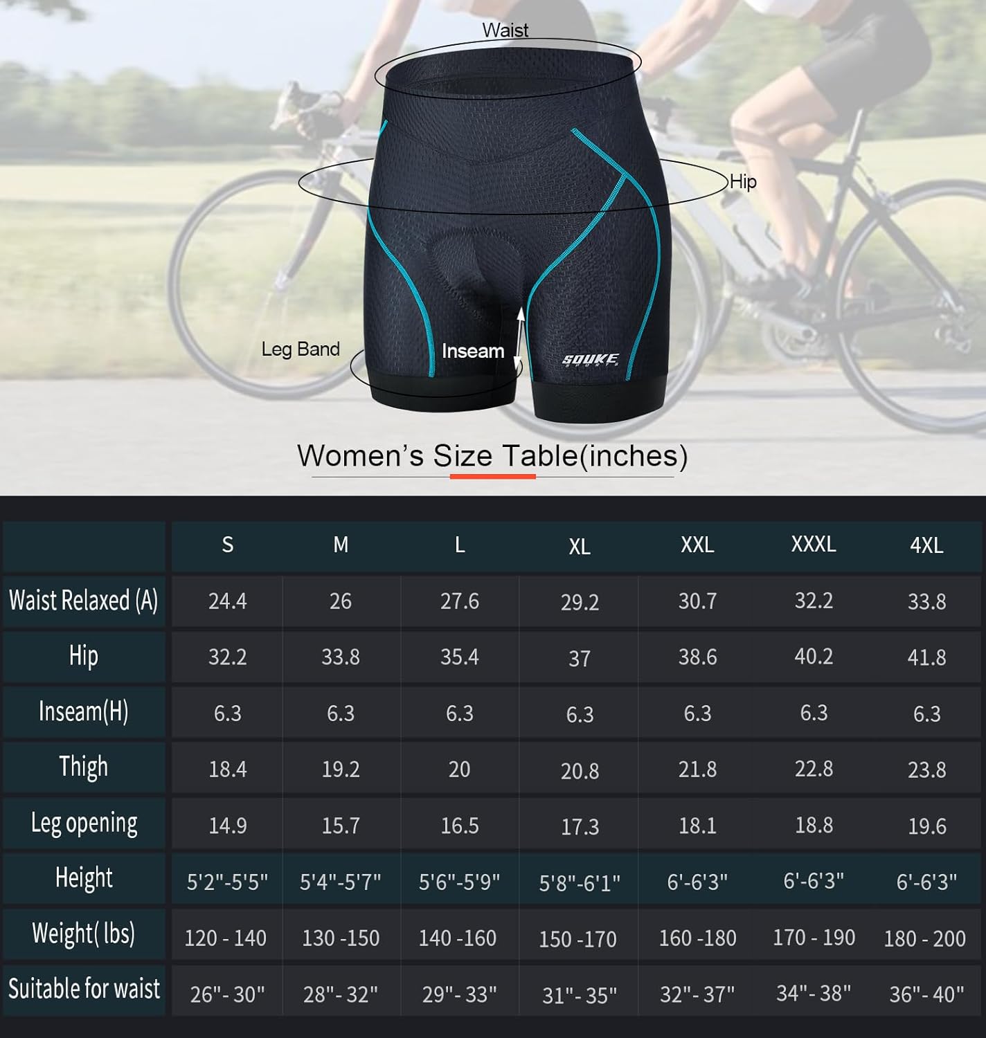 Eco-daily Cycling Shorts Women's 3D Padded Bicycle Bike Biking Underwear Shorts - Image 7