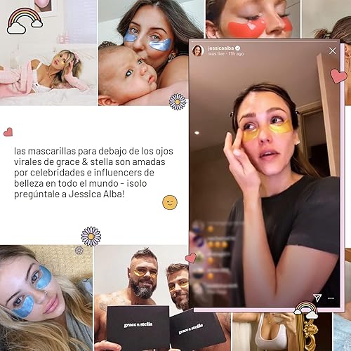 Miniatura 3 de grace & stella Máscara para debajo de los ojos, reduce las ojeras, los ojos hinchados, bolsas debajo de los ojos, arrugas - Parches de gel
