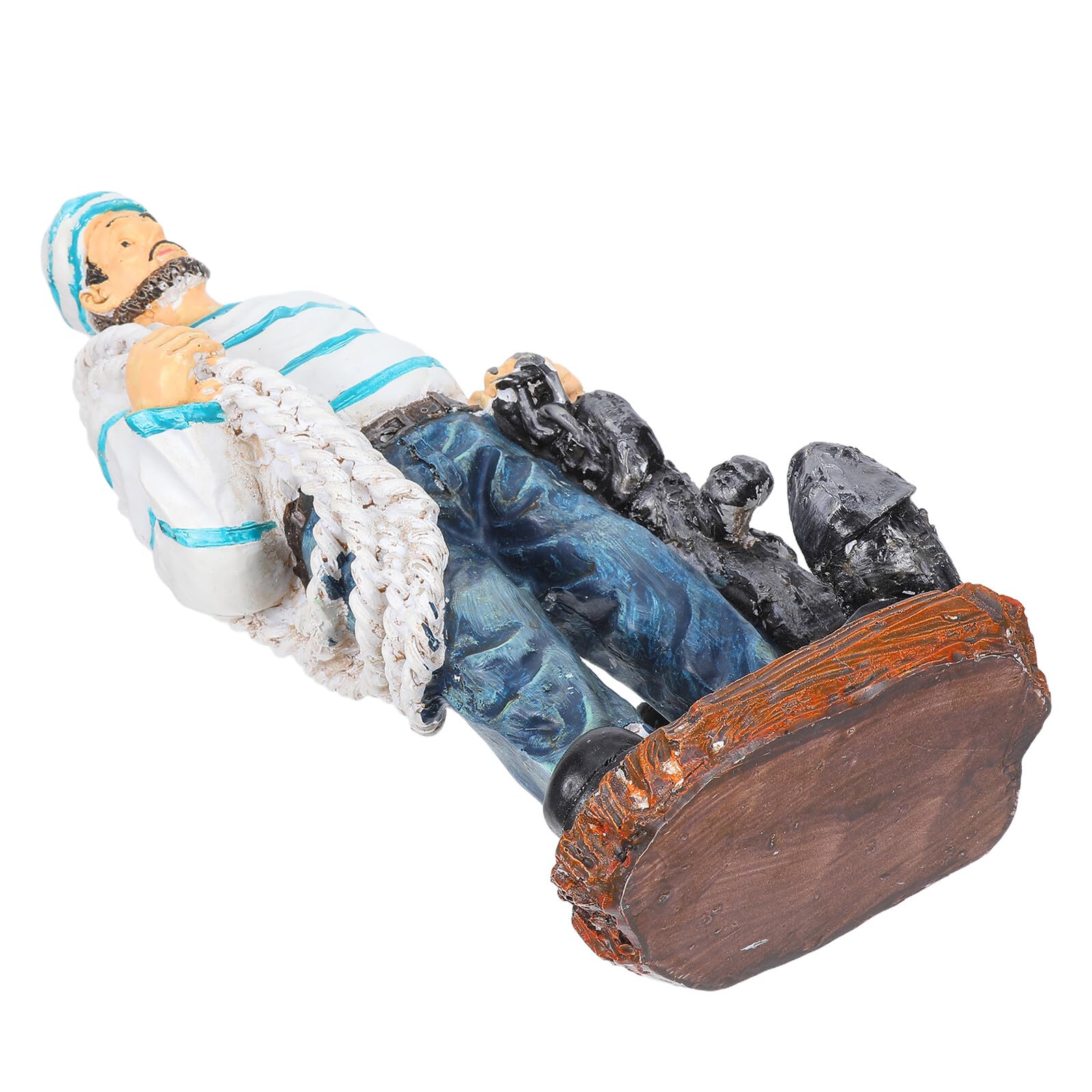 Marin méditerranéen en figurine avec ancre et statue de capitaine résine