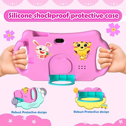 Miniatura 2 de Nyxolaria Tableta para niños de 7 pulgadas Android 12.0 para niños pequeños, 4 GB de RAM 32 GB ROM Bluetooth IPS Pantalla Control Parental Dual