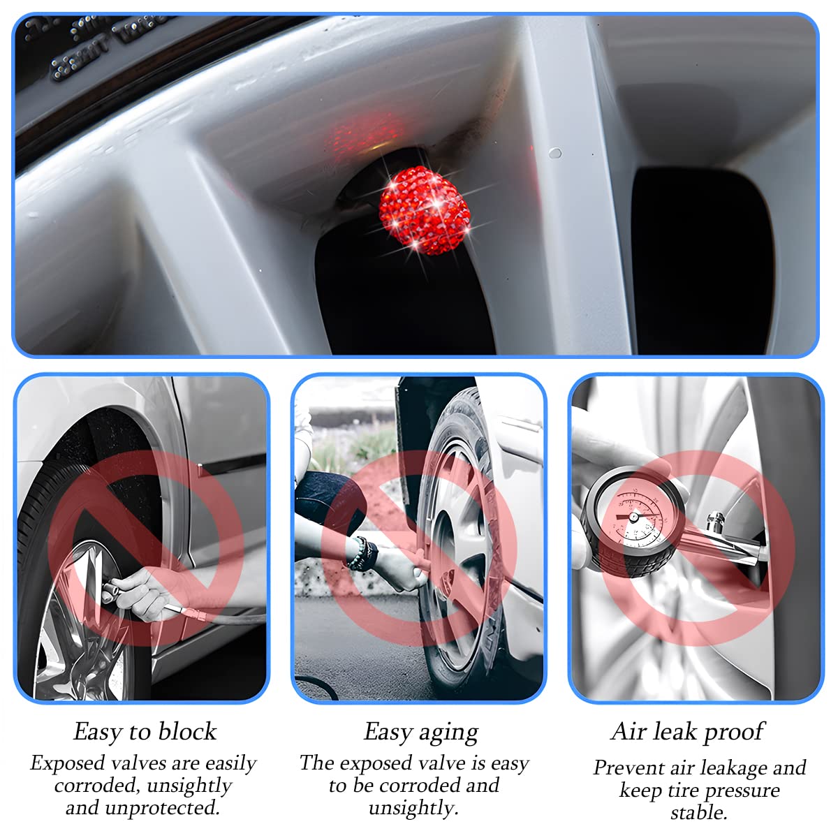 Remplacement Lot De 4 Bouchons De Valve Pour Audi Sline Noir