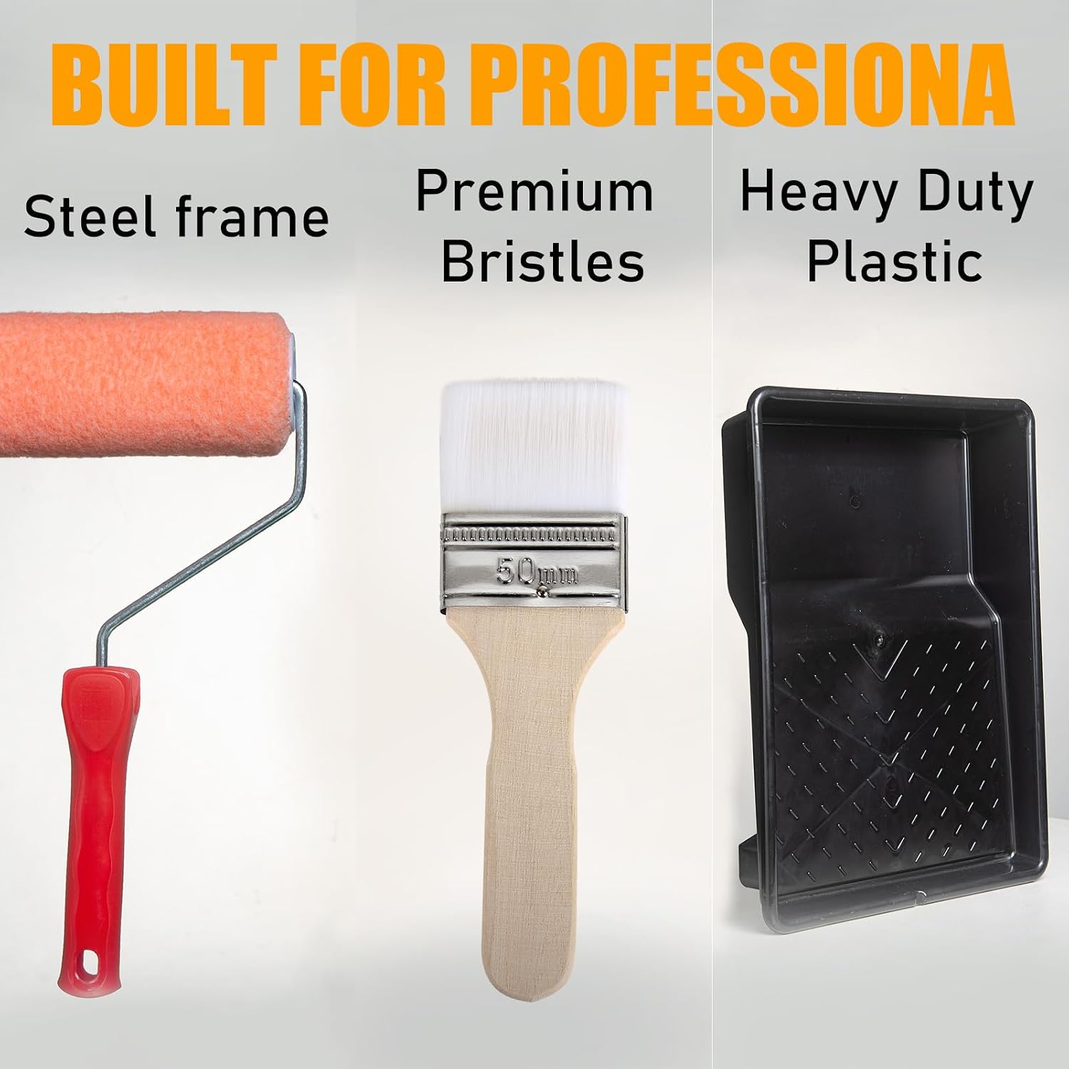 Application Roller Paint Kit，All in One Paint Tools for Home Owners for Professional Painting Results，8 Piece Home Painting Supplies, Foam House Painting Supplies, Painting Tools, Interior, Exterior