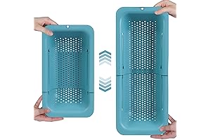 BLUE GINKGO Over the Sink Colander Strainer Basket