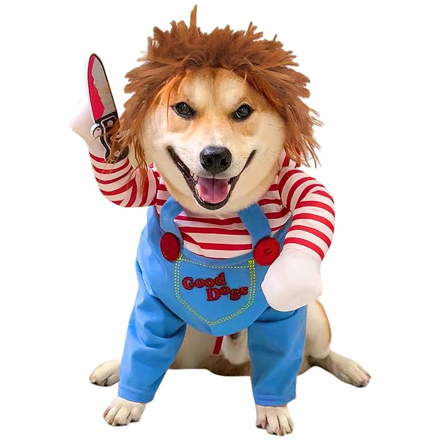 Sikweny Disfraz Perro Halloween Disfraz de Halloween para Perro Incluye Chaqueta y Barba Postiza Dog Costume…