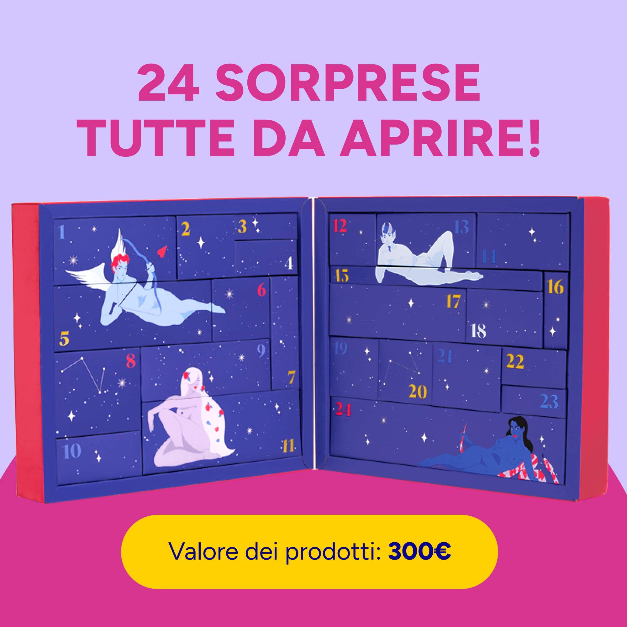 MySecretCase Il Nuovo Calendario dell’Ah…Vengo 2025 Giochi Erotici Coppia Set Bondage Giochi di Coppia 24 Sorprese Sexytoysys Coppia Calendario Avvento 2025 Il Natale si Illumina di Piacere!