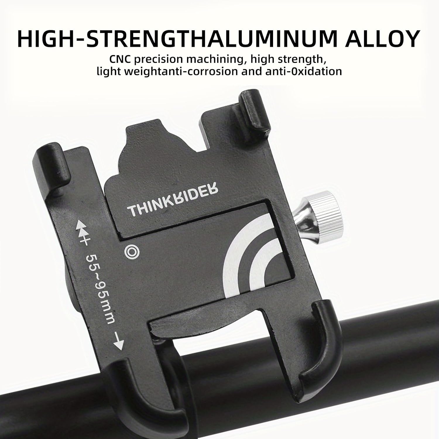 ThinkRider The Ultimate MTB Phone Mount Stand: 360° Rotatable Aluminum Adjustable Non-Slip Cycling Bracket