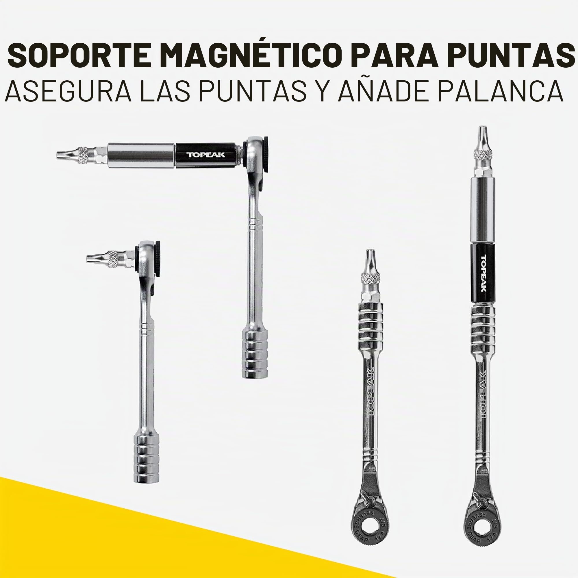 Topeak Torq Rocket MiniX - Llave dinamométrica - Herramienta de trinquete ajustable de 1-6 Nm con 11 puntas y funda de transporte