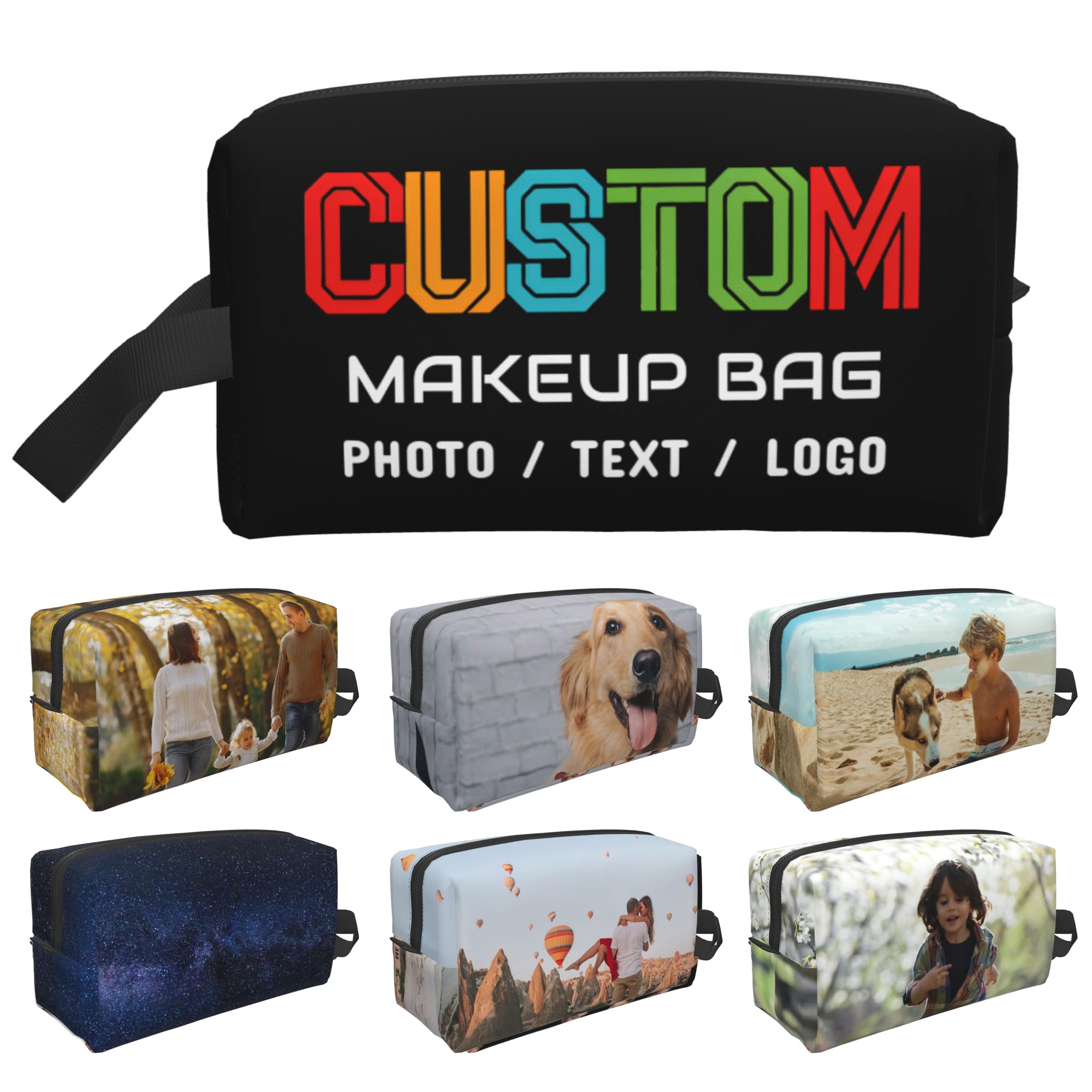 NoutAT Custom Makeup Bag, Personalized Makeup Organizer Bag for Bridesmaid Gifts, Customized Large Capacity Cosmetic Bag Travel Gift, Birthday Gift