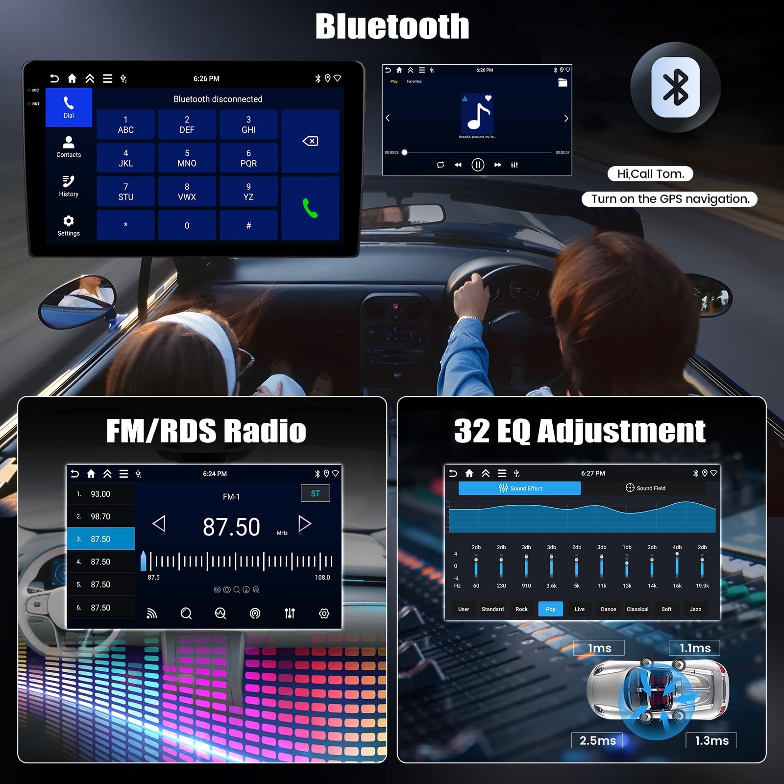 4+128G Android 15 CAMECHO Autoradio para Nissan Juke J15 2010-2019/YF15 Infiniti ESQ 2011-2017, Radio 9 Pulgadas con Bluetooth GPS WiFi Inalámbrico Carplay Android Auto FM RDS + Cámara Trasera