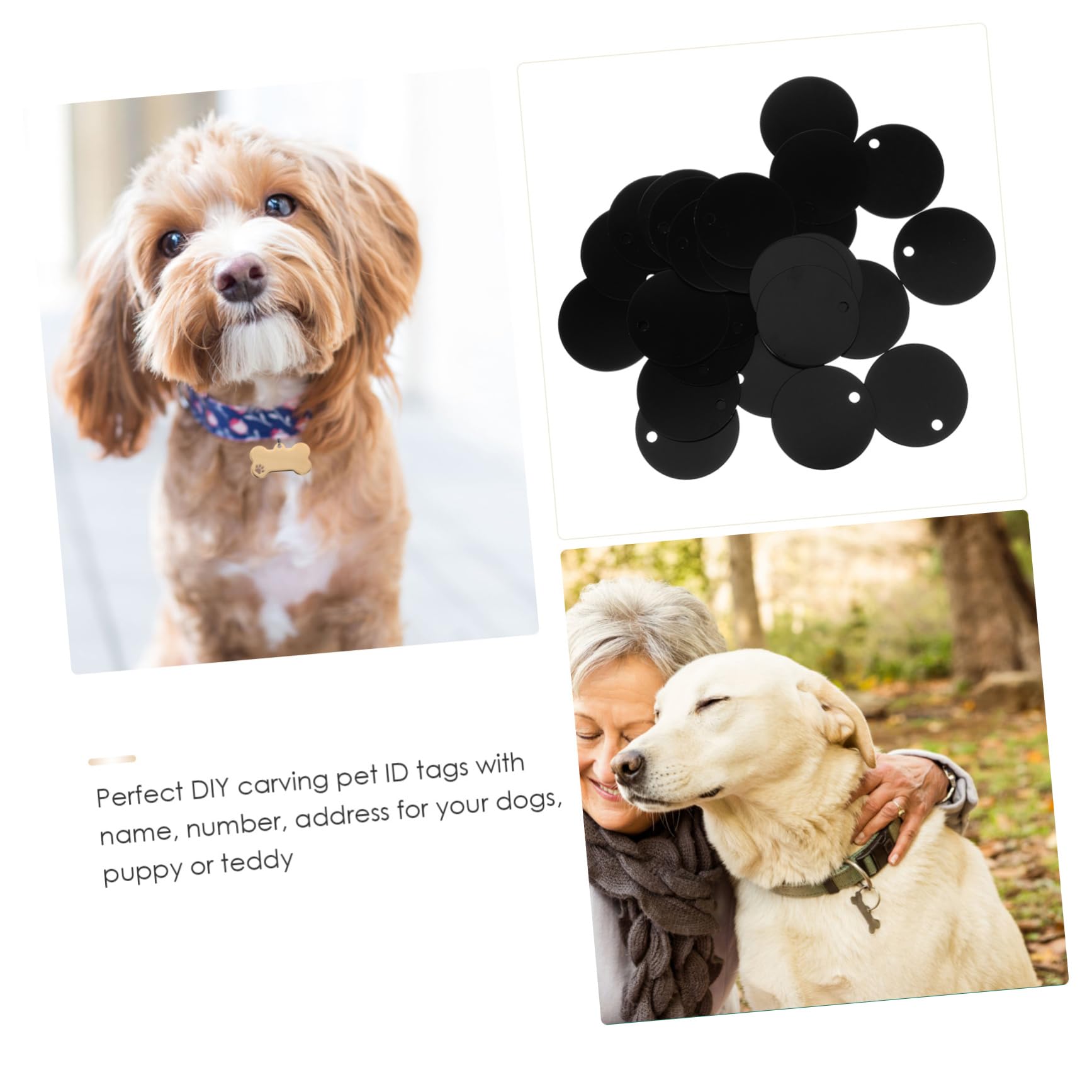 SUPVOX Médaille pour Chien Ronde Vierge en Alliage D’Aluminium 25 Pcs