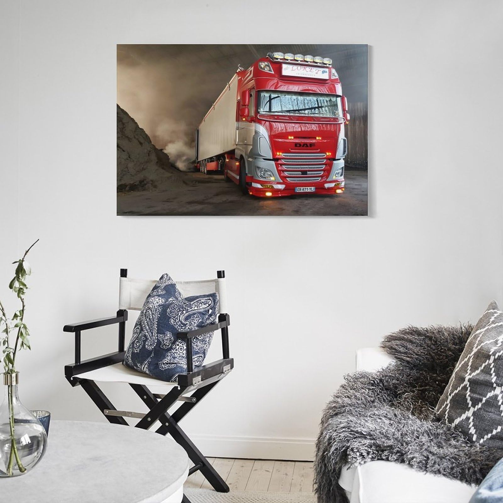 Poliuaws Frame-Truck Daf Truck Daf Art Work For Home Walls Prints For Special Occasions Modern Wall Art 12X18inch(30X45cm)