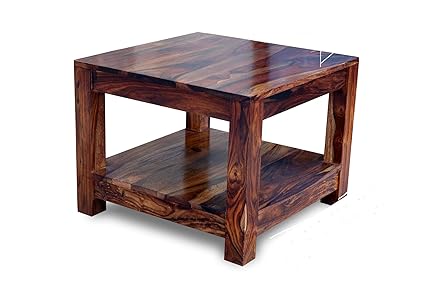 Douceur Furnitures Solid Sheesham Wood Center Table/Coffee Table/Tea Table | Finsh:-Natural Brown |