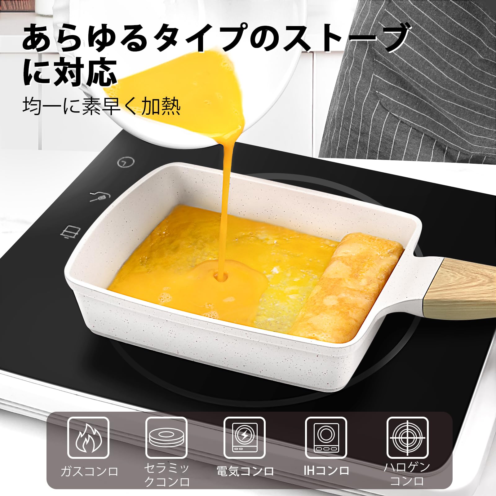 ihクッキングヒーター　鍋　卵焼きフライパン Amazon | GiPP 卵焼き フライパン IH・ガス火対応 14×18cm 焦げ付