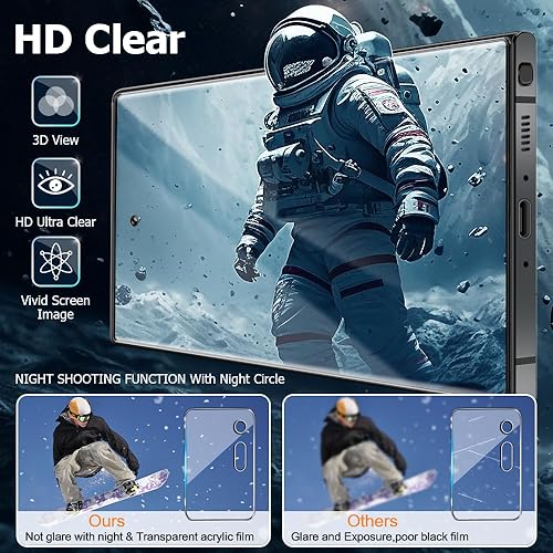 Miniatura 4 de Protector de pantalla de vidrio para Galaxy Note 20 Ultra 5G y protector de lente de cámara, transparente de alta definición, compatible con huellas