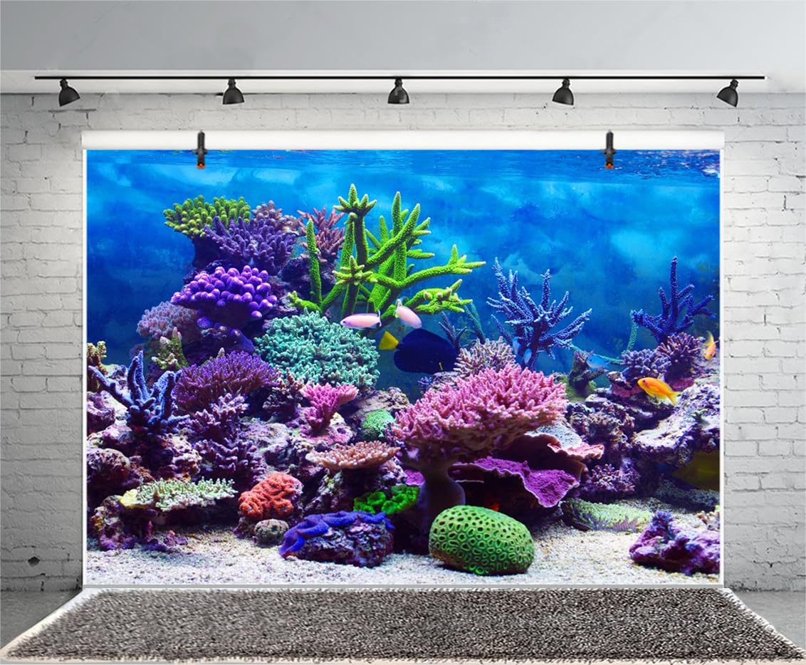 Fotohintergrund Unterwasser-Meer – 150x91cm Vinyl, Mit Korallen & Fischen, Für Studio