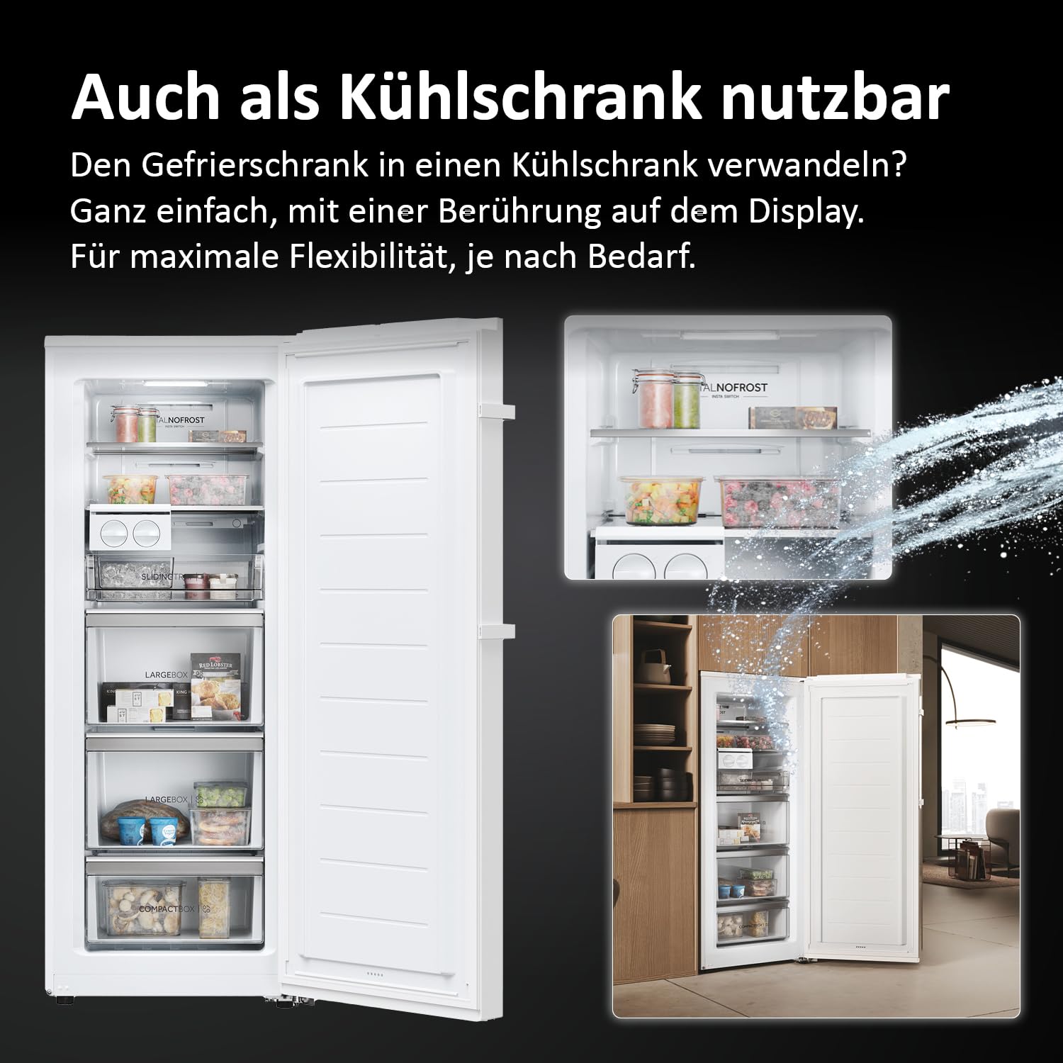 Haier Gefrierschrank Serie 3 H4F226WDH1 | Total No Frost Tiefkühlschrank, 226 L Kapazität, Eisschrank auch als Kühlschrank nutzbar, Mit Wi-Fi