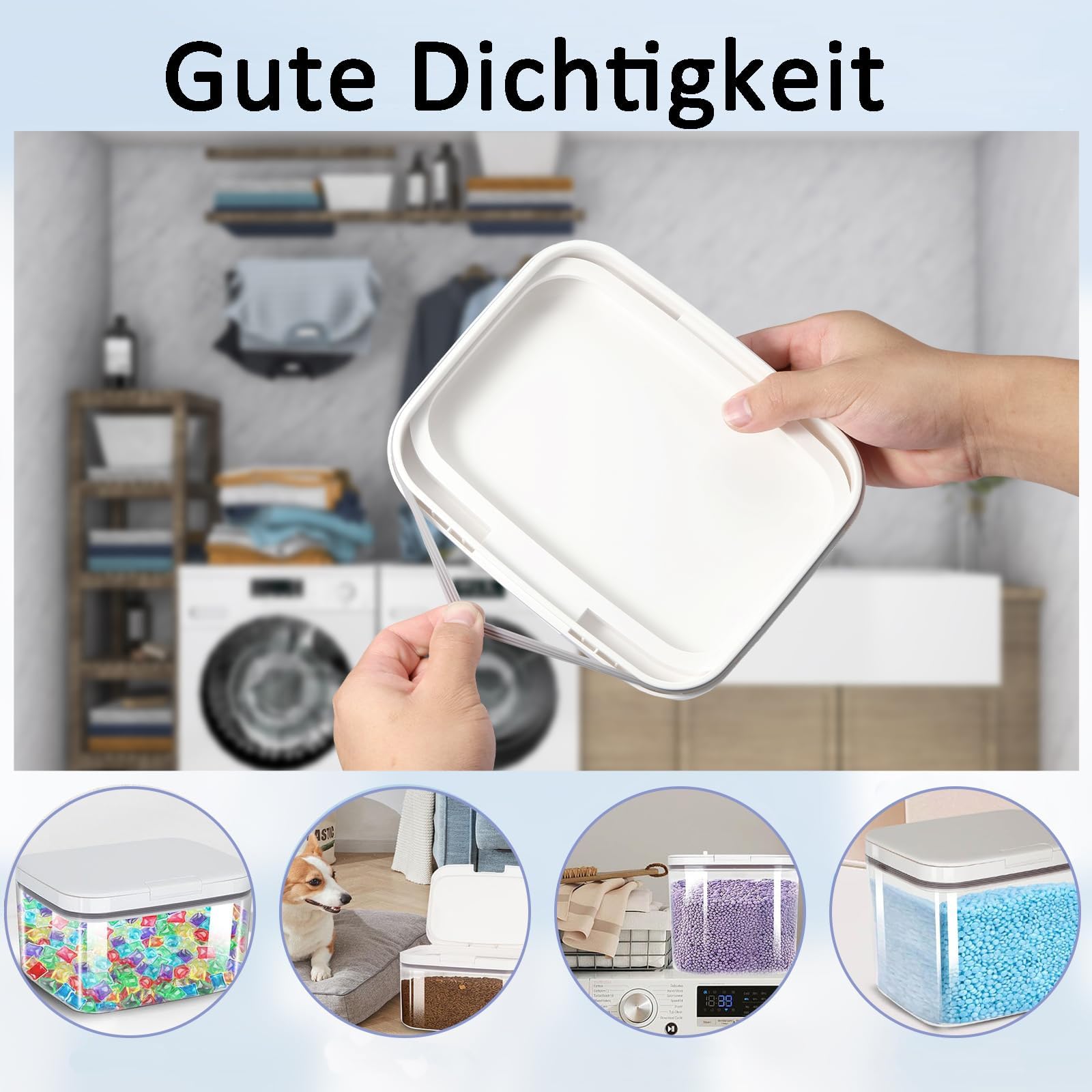 Pojemnik do przechowywania detergentów, 2,8 l + 4,5 l, pudełko do prania w proszku, plastikowe pudełko do przechowywania, automatyczne pudełko do prania, wielokrotnego użytku