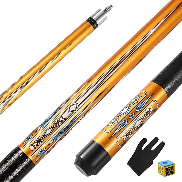 Queue de Billard, 58 Pouces 19 Oz Pool Cue Stick Bâtons de Billard en Bois Dur de Pointes de 13 mm pour Joueur Professionnel de Billard - 1