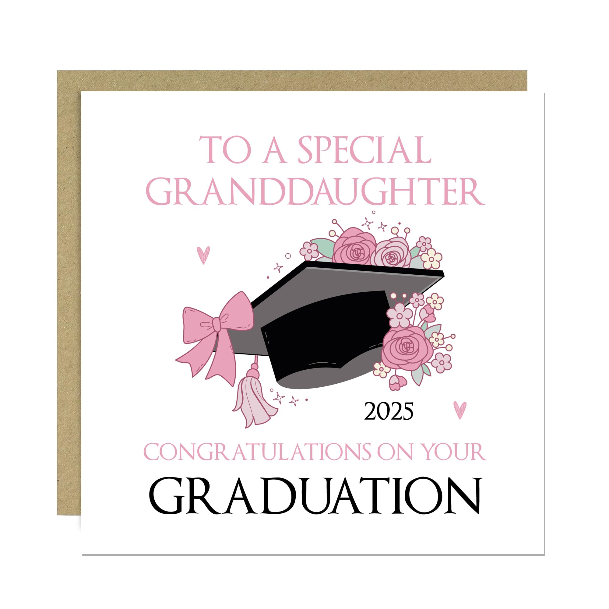 RED OCEAN Personalised Graduation Card For Special Granddaughter With Kraft Envelope Granddaughter Graduation Card From Grandparents Grandma Nanny Nan