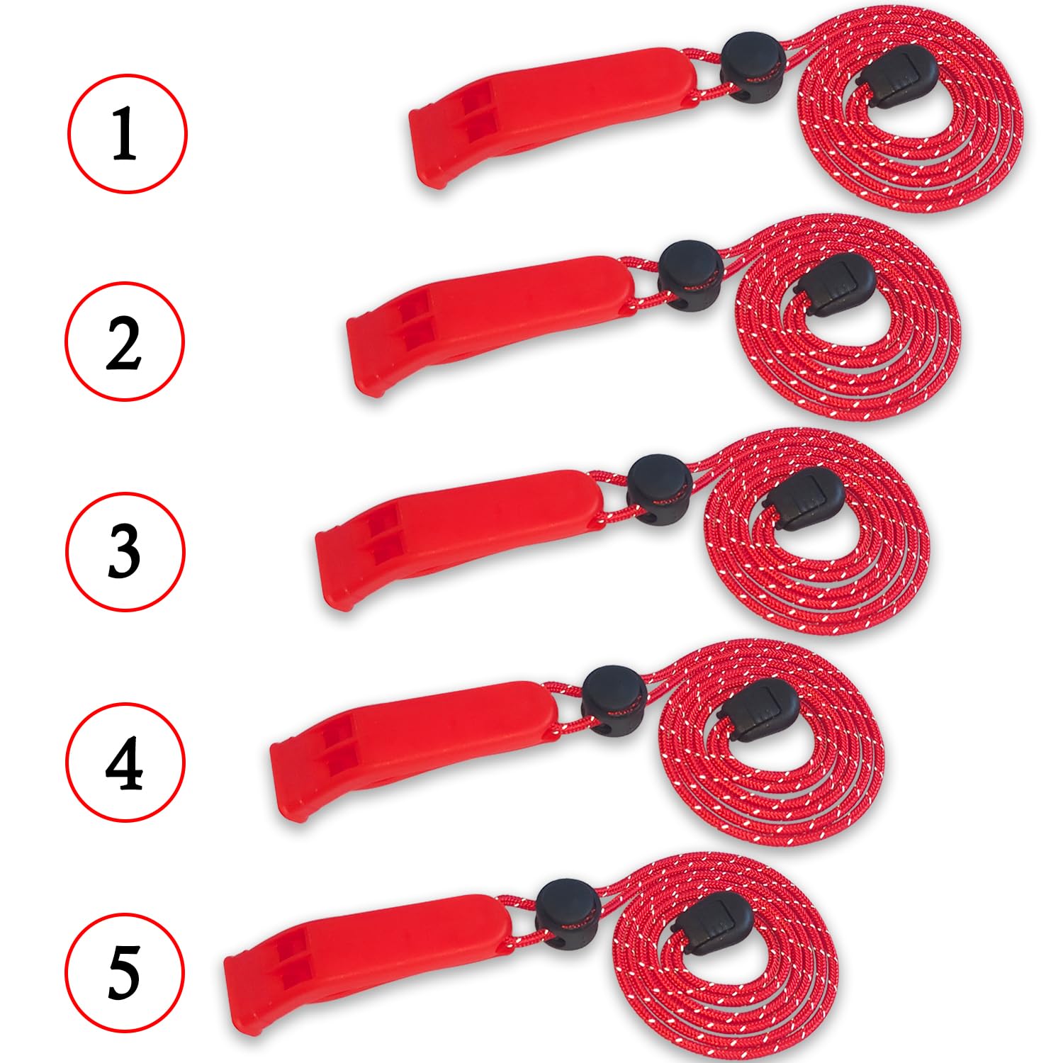 Amzonly Silbato de emergencia, silbato de seguridad de 120 db, para supervivencia, para camping, senderismo, caza, barco, pesca, chaleco salvavidas, señalización de rescate, para niños, color rojo,