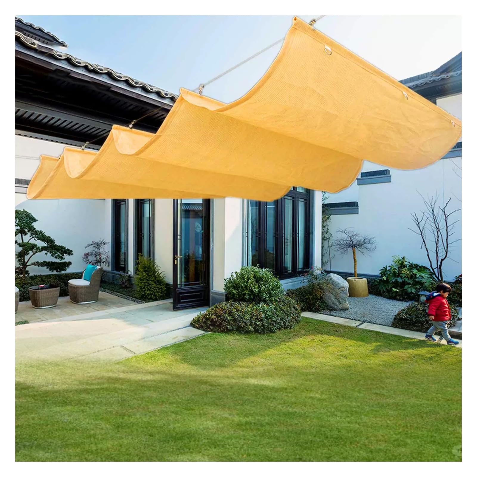 Pare-soleil rétractable pour pergola auvent flexible terrasse patio