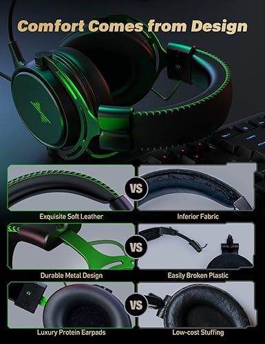 Miniatura 4 de Gaming Headset for PS4 PC Xbox 1 PS5 Controller Noise Cancelling Over Ear Headphones with Mic Surround Sound Wired Gamer Headsets for Computer