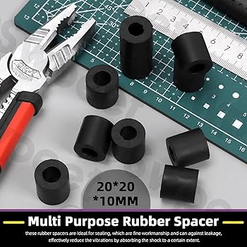 PATIKIL Multi Purpose Rubber Spacer, 20 Pcs 1"OD 0.31"ID 0.4"Thickness Neoprene Round Anti-Vibration Isolation Pads Isolator Rubber Bushings Spacer Washer For HVAC Bolts Car Accessories