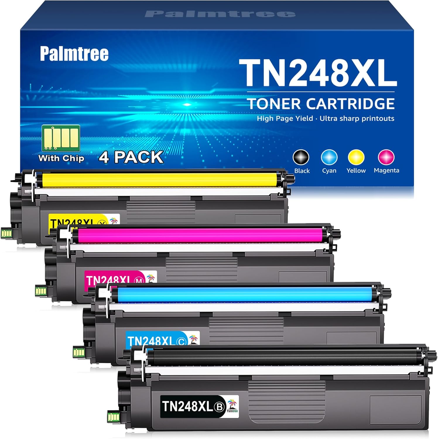 TN248 TN248XL Toner Compatibili per Brother TN248 TN-248CMYK Brother MFC-L3760CDW DCP-L3560CDW MFC-L3740CDWE HL-L3240CDW HL-L3220CWE DCP-L3520CDWE MFC-L8390CDW MFC-L8340CDW TN-248XL 248 TN-248VAL