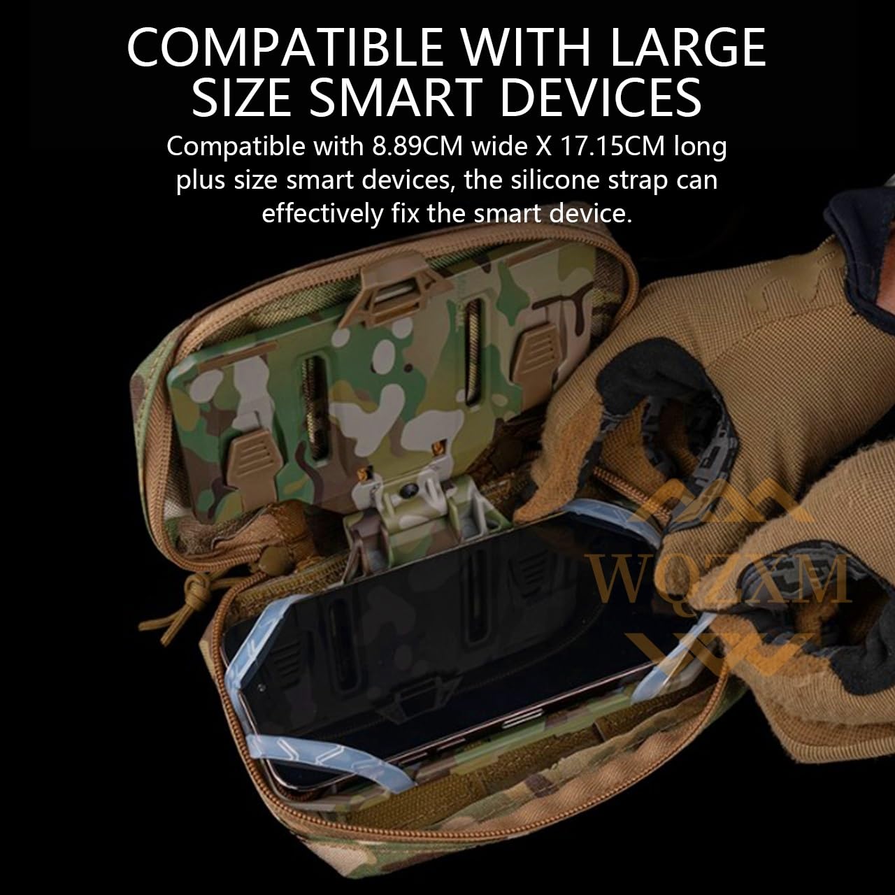 Outdoorowa Kamizelka Taktyczna Noszenia Telefonu, Outdoorowy Taktyczny Uchwyt Telefon Komórkowy Taktyczna Torba Klatkę Piersiową Etui Mapę Panel Administracyjny Airsoft Gear Carrier(TAN)