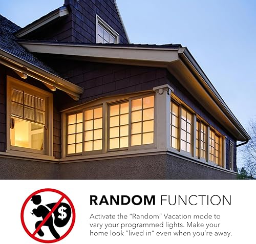 Miniatura 2 de BN-LINK Temporizador de luz digital para interiores, enchufe programable de 7 días con 2 salidas independientes de 3 clavijas, para lámparas