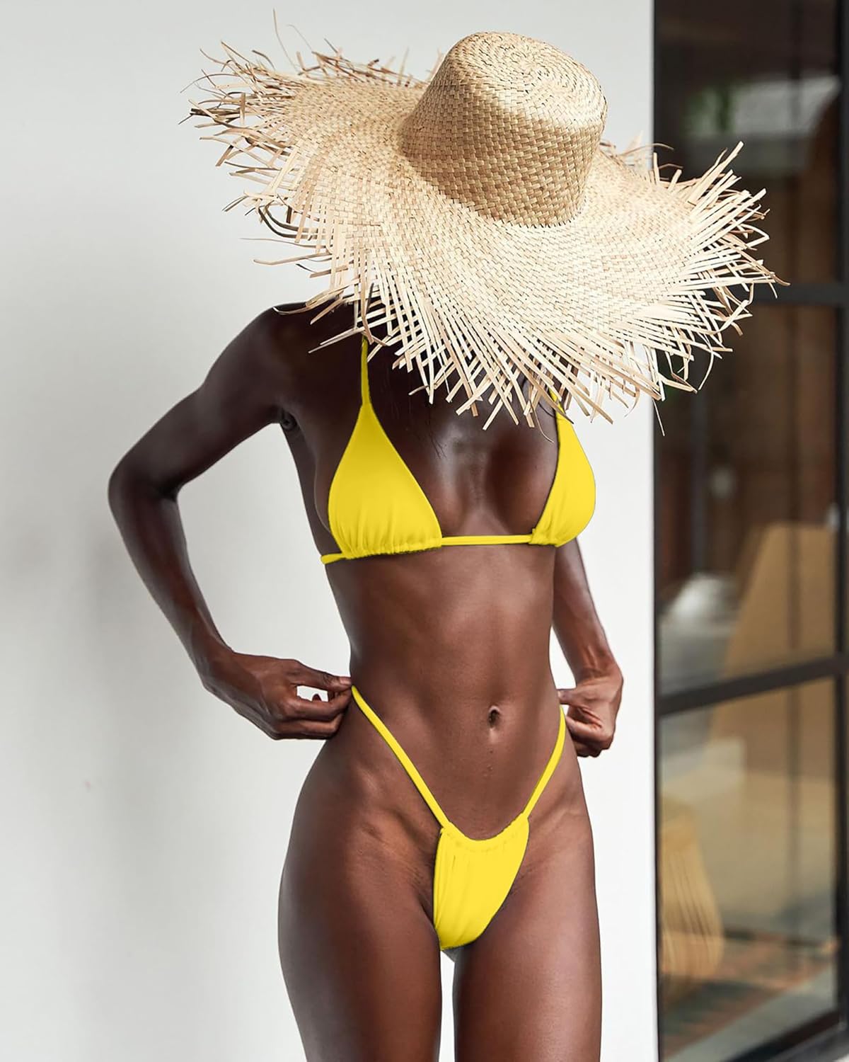 XUNYU Thong Bikini Sets for Women - Brazilian Micro String Bikinis Sexy Two Piece Swimsuit Triangle Top Halter Bathing Suits - Image 7