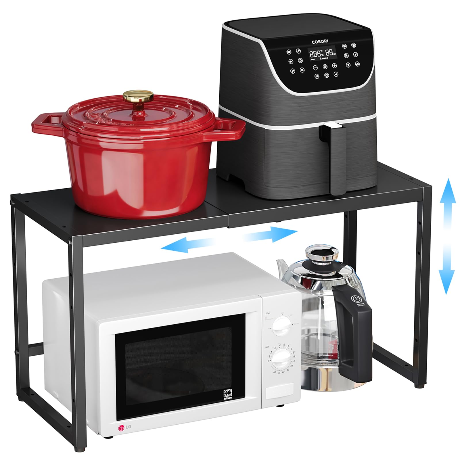 Expandable 110 LBS Heavy Duty Storage Shelves,Metal Shelving Unit for Pots Pans Microwave Small Appliance,Adjustable Storage Rack Shelf Organizer For