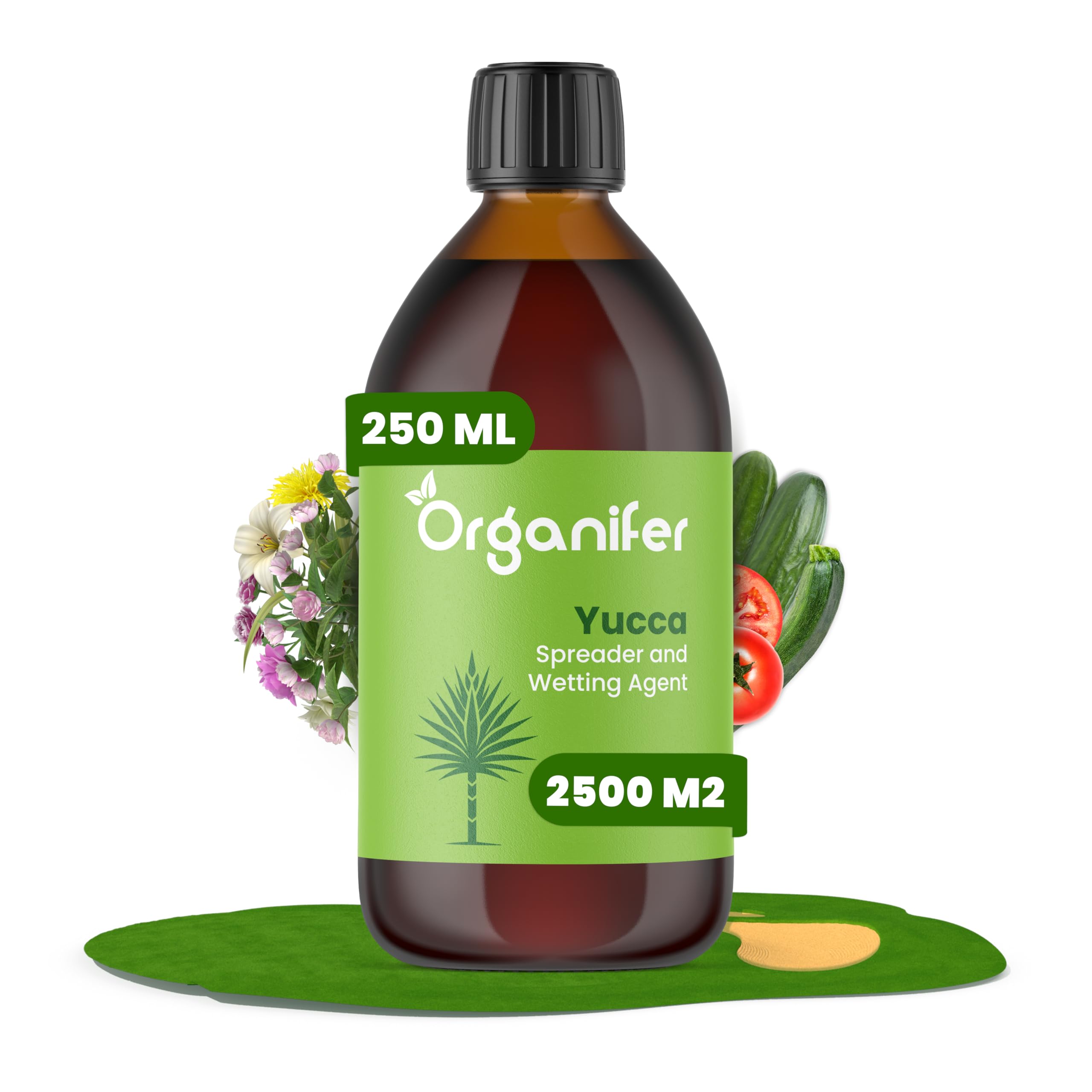 Agent Mouillant Yucca - Agent Mouillant - (250 Ml - 2500 M2) - Engrais Liquide - Optimise La Rétention D'Humidité Des Plantes - Efficacité De L'Eau Et Résistance À La Sécheresse - Organifer