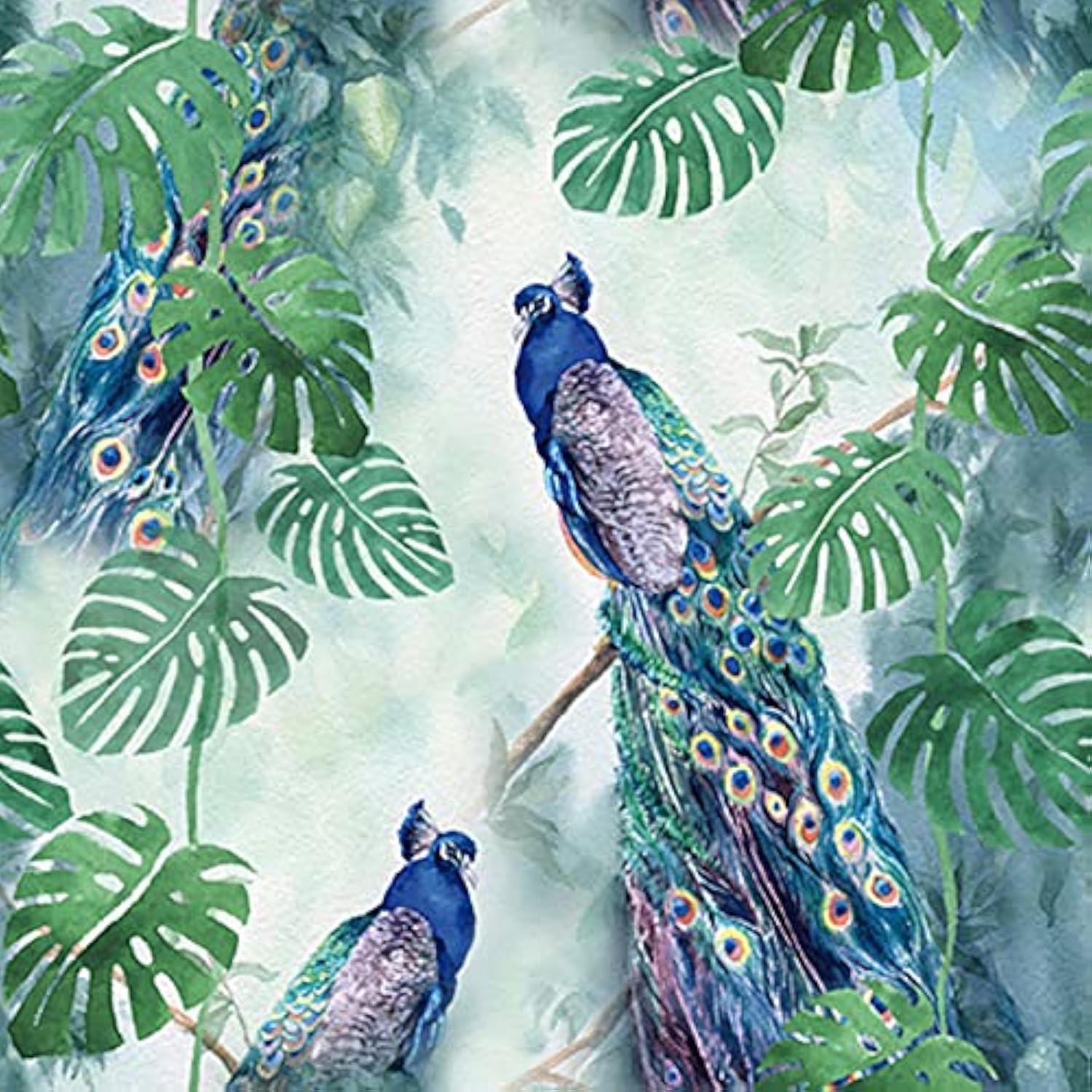 Anniversary House Tiflair Peacock Paradise Lunch Napkins 3 ply