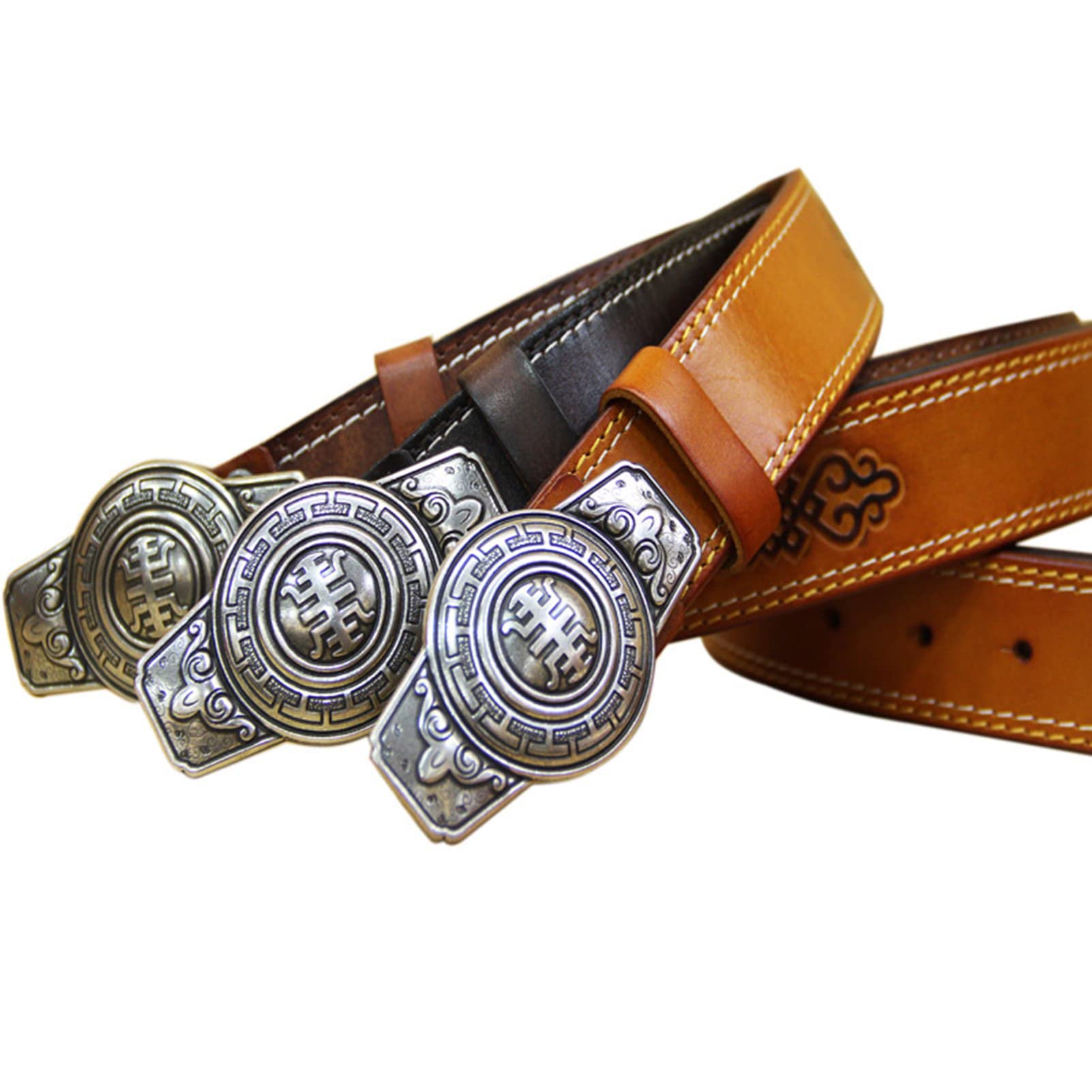 Cintura western, cintura da cowgirl da cowboy larga 38mm Cinture in vera pelle, cinture country per uomo donna con fibbia goffrata vintage per pantaloni jeans
