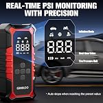 GOOLOO A6 Gear Tire Inflator Portable Air Compressor, 160 PSI Cordless Tire Inflator with Digital Pressure Gauge &LED Light, Air Pump for Car Tires, Bike, Motorcycle, Balls