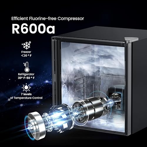 Miniatura 4 de COWSAR Refrigerador compacto, 1.6 pies cúbicos, mini refrigerador con congelador, puerta individual, bajo ruido, perfecto para dormitorio,