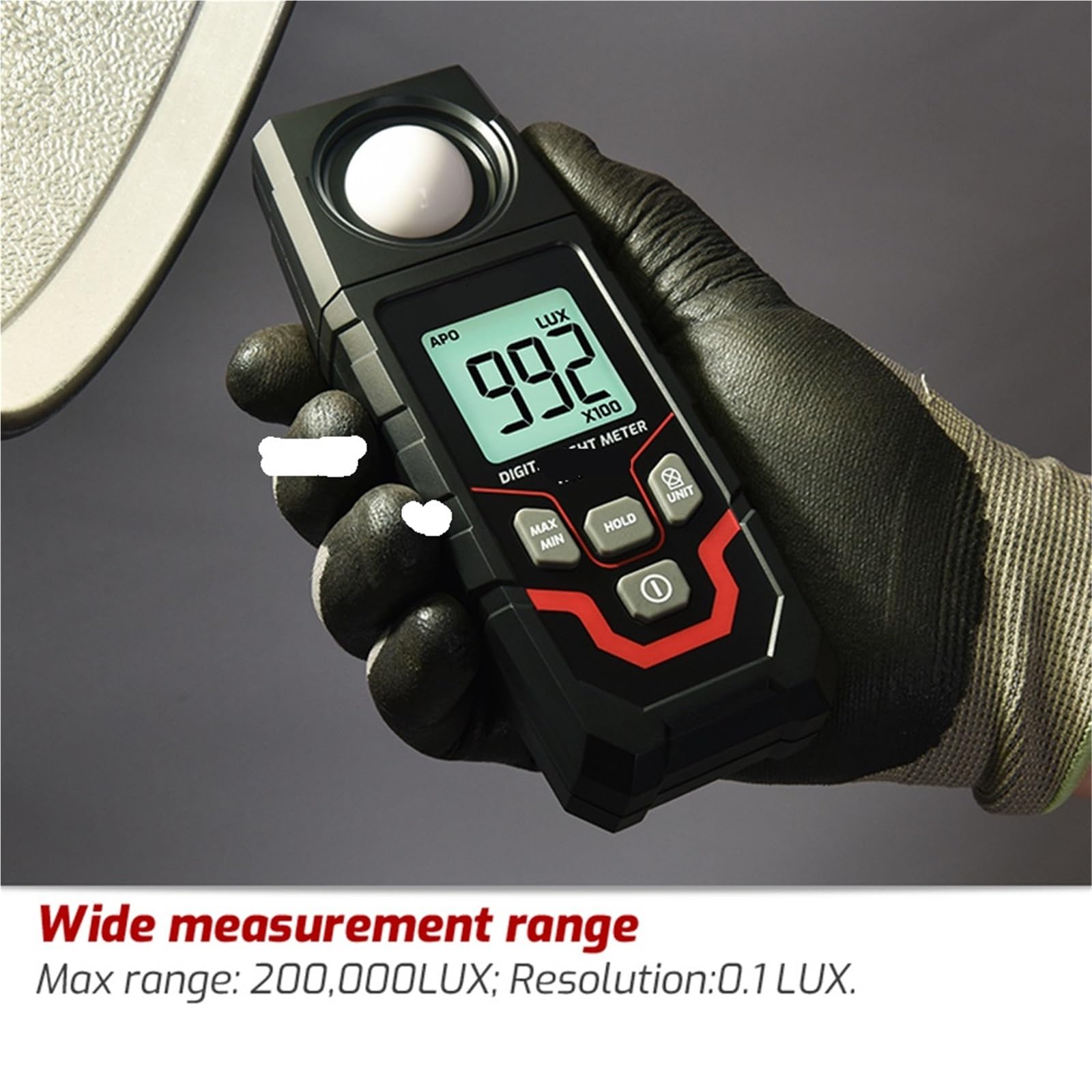 Medidor de luz Digital, Medidor De Luz, Iluminancia Lux, Probador Integrado Multifuncional Alta Precisión, Sensor Flexible para Plantas de Interior y jardín, fotografía
