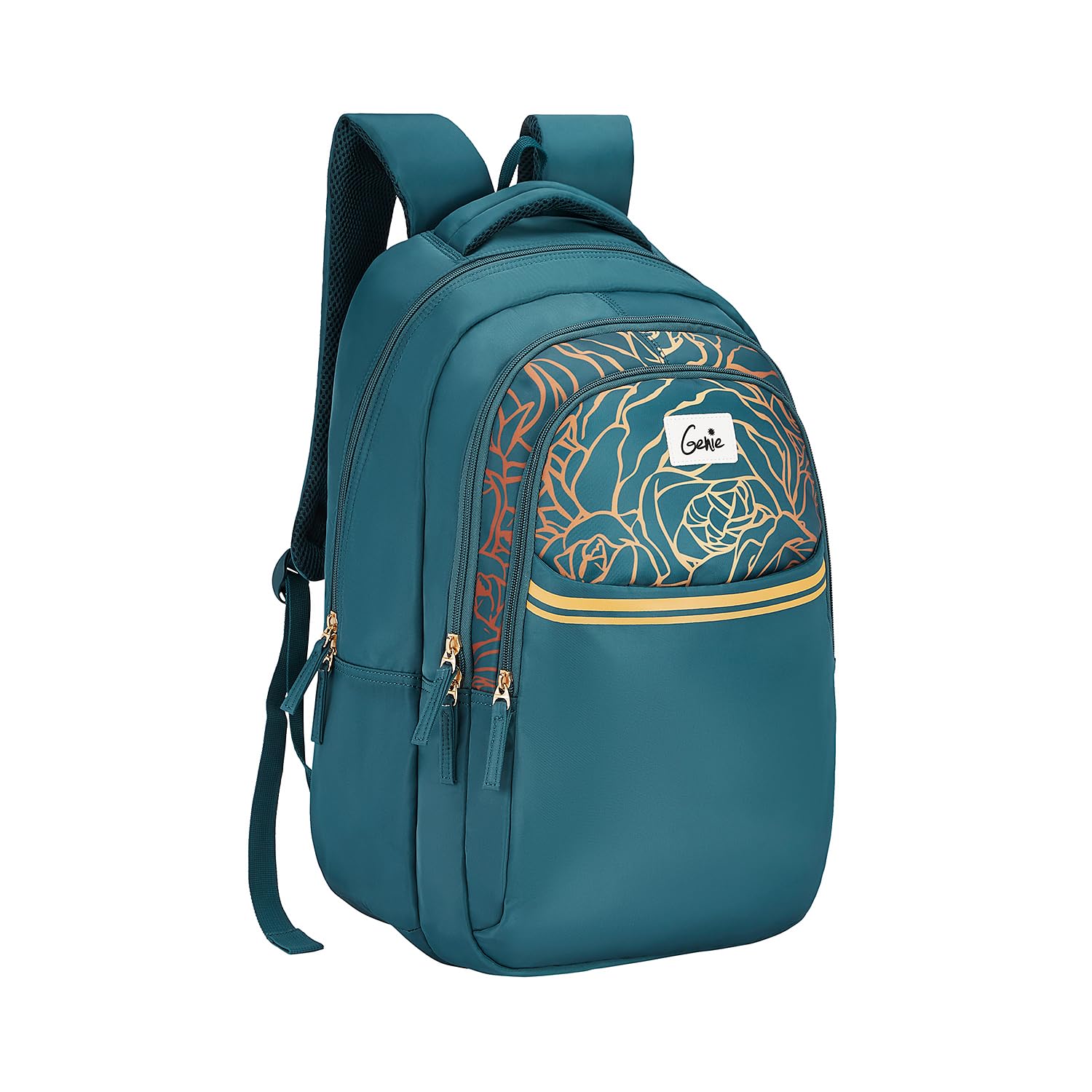Genie School Backpack for Girls |19 In-36 Ltr with Three Compartments, Side Pockets and Light Weight with Padded Shoulders |Best for Books,Stationery,Lunch Box & Essentials