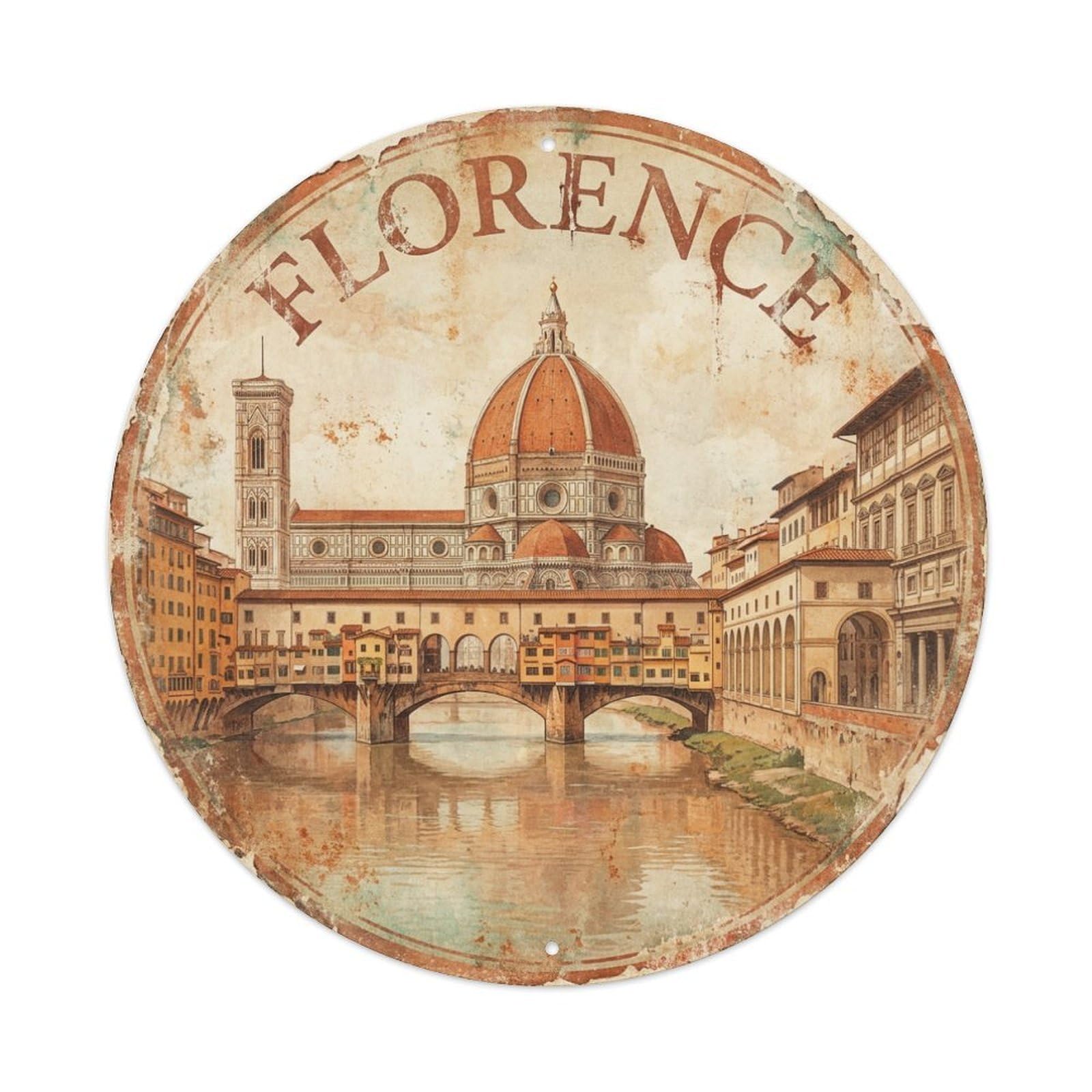 Retro Travel Italy Florence Metal Tin Sign