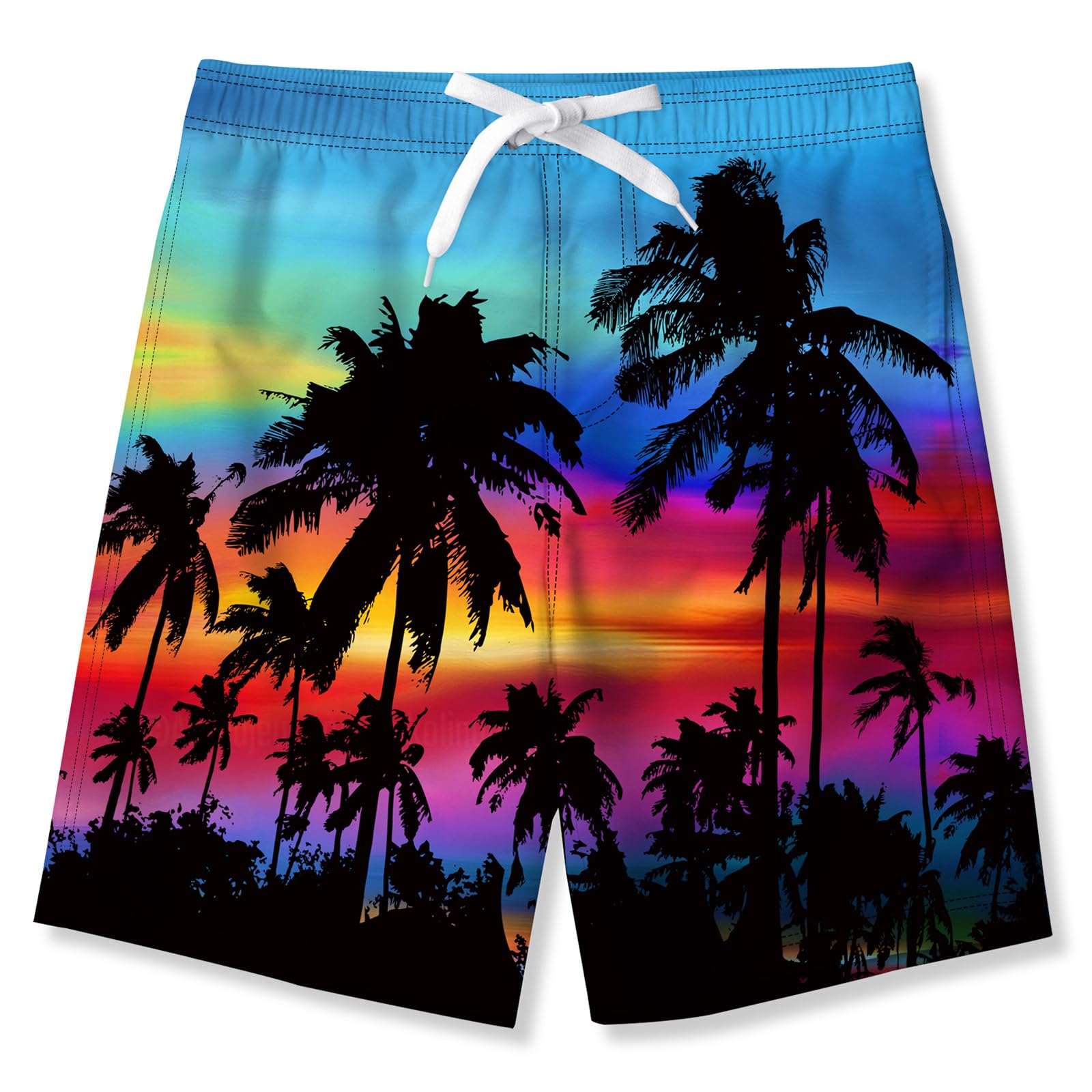 SFreeBo Badehose Jungen 3D Druck Schnelltrocknend Badeshorts Kinder Elastische Taille Schwimmhose Jungen mit Netzfutter Taschen Sommer Urlaub Strandshorts 7-14 Jahre