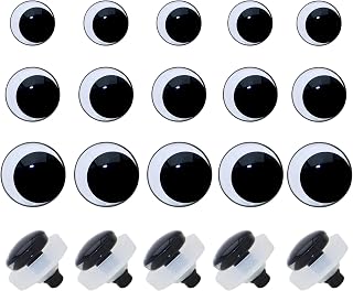 1Box(120pcs)14mm/16mm/18mm 3D Plastic Safety Eyes Transparent Craft Crochet Doll Eyes with Washers for DIY Making or Repair of Amigurumi Stuffed Animal,Doll,Toy, Crochet, Supplies