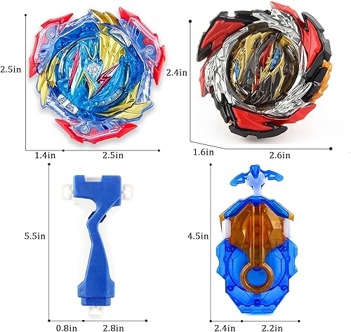Miniatura 2 de Jokvaex Bey Battling Top Burst Gyro Toy Set, con lanzadores de giroscopio y juego de batalla de combate de mango, regalo para niños y niños,