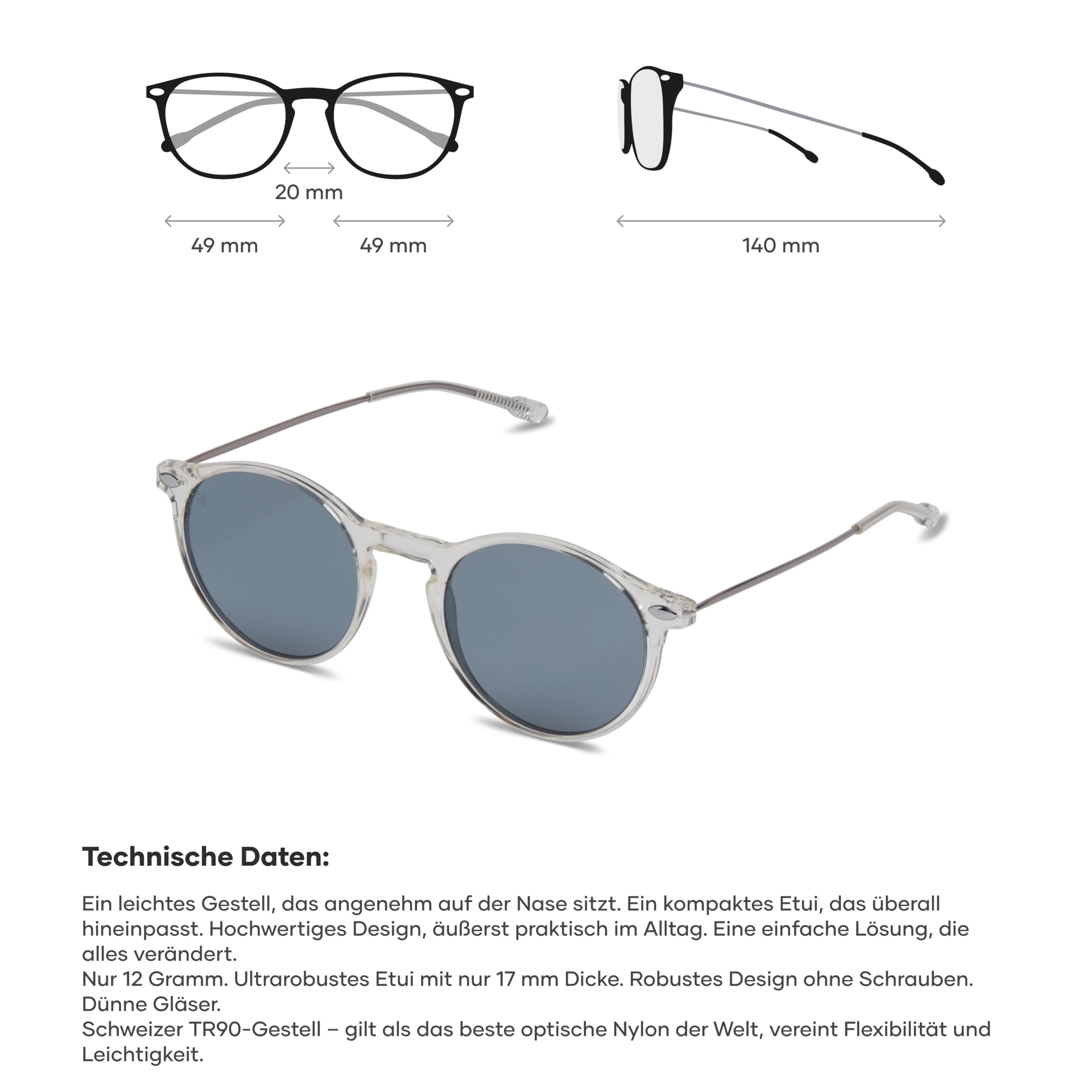 Nooz Optics Unisex Polarisierte Sonnenbrille – Schlank & Stilvoll, 100% UV-Schutz Sonnenbrille für Männer & Frauen mit kompaktem Etui