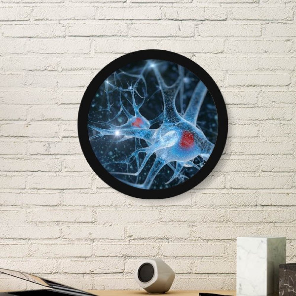 Cadre photo en bois rond noir peinture cellule de cerveau de luxe