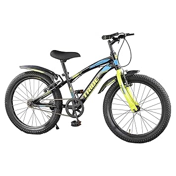 Lifelong 20T Cycle for Kids 5 to 8 Years - Bike for Boys and Girls - 85% Pre-Assembled, Frame Size: 12" - Suitable for Children 3 Feet 10 Inch+ Height - Unisex Cycle (Tribe, Yellow & Black),Rigid - image, photos