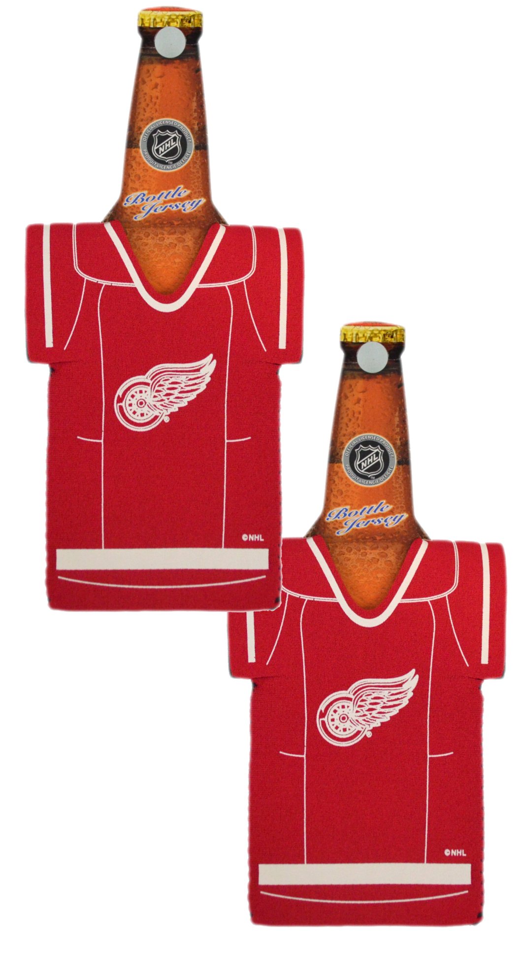 Official National Hockey League Fan Shop Authentic NHL 2-pack Team Jersey Insulated Bottle Cooler (Detroit Red Wings)