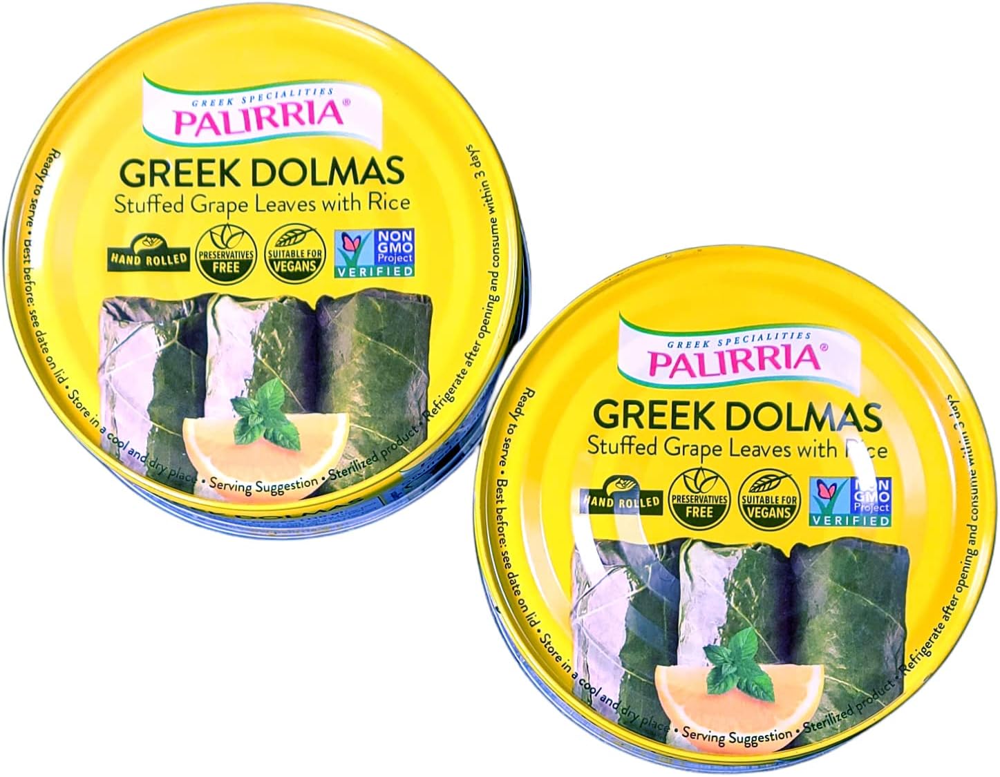 Palirria Stuffed Vine Leaves Two Pack Greek Dolmas Ready To Eat Easy